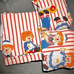 Vintage Striped Raggedy Ann and Andy Fabric
